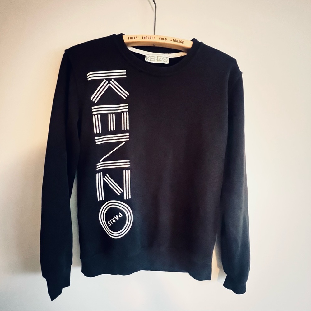 Kenzo Black Crewneck with White Logo